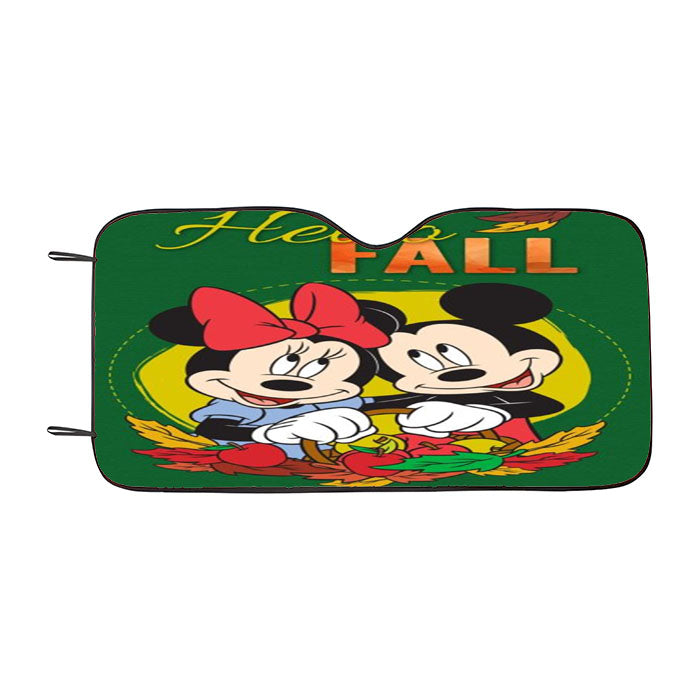 Hello Fall Mickey Minnie Car Auto Sun Shade Windshield Cover