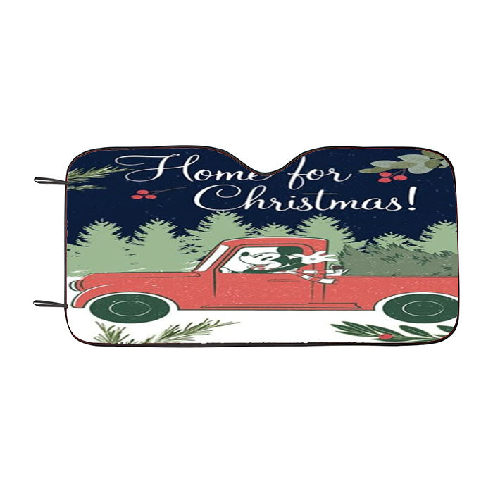 Home For Christmas Mickey Car Auto Sun Shade Windshield Cover