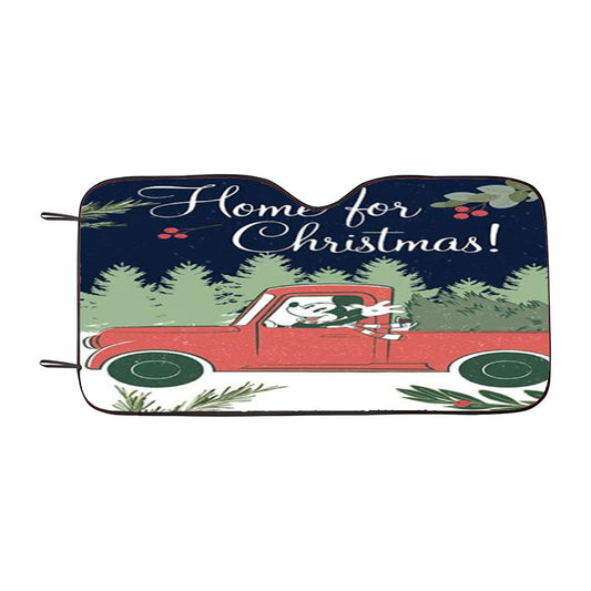 Home For Christmas Mickey Car Auto Sun Shade Windshield Cover
