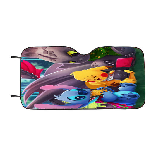 Lilo Stitch Pikachu Pokemon Toothless How To Train Car Auto Sun Shade Windshield Cover
