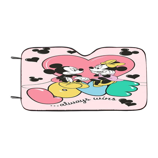 Love Always Wins Mickey & Minnie Car Auto Sun Shade Windshield Cover