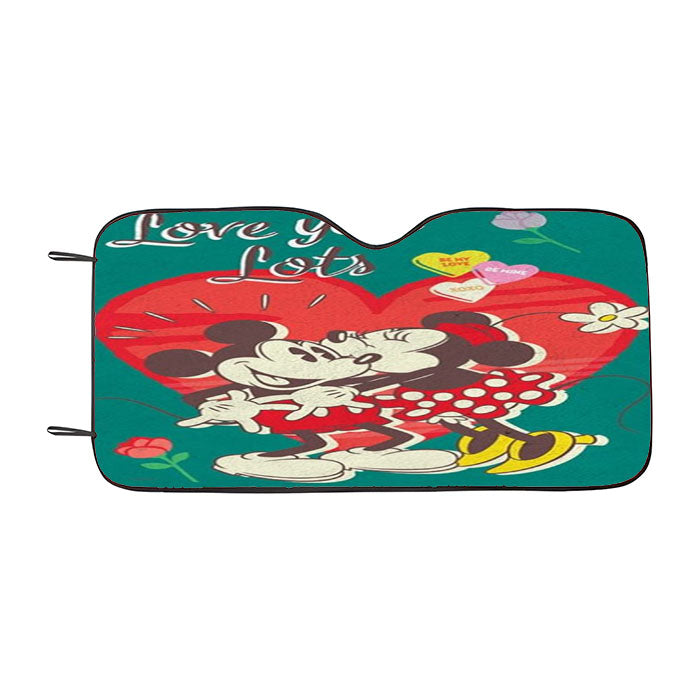 Love You Lots Mickey & Minnie Car Auto Sun Shade Windshield Cover