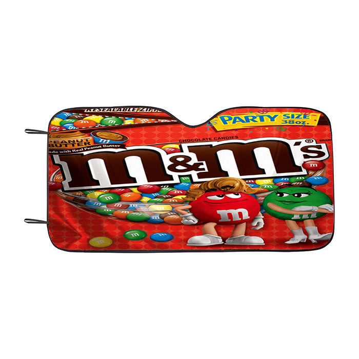 M&M Peanut Butter Chocolates Party Size Car Auto Sun Shade Windshield Cover
