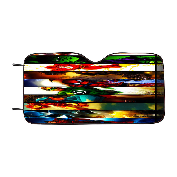 Marvel Dc Comic Heroes Collage Car Auto Sun Shade Windshield Cover