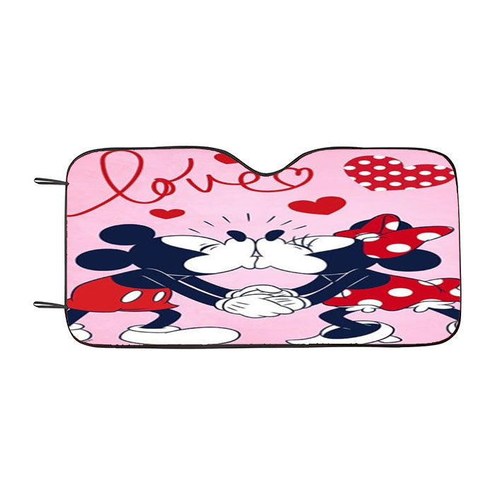 Mickey & Minnie Love Smooch Car Auto Sun Shade Windshield Cover