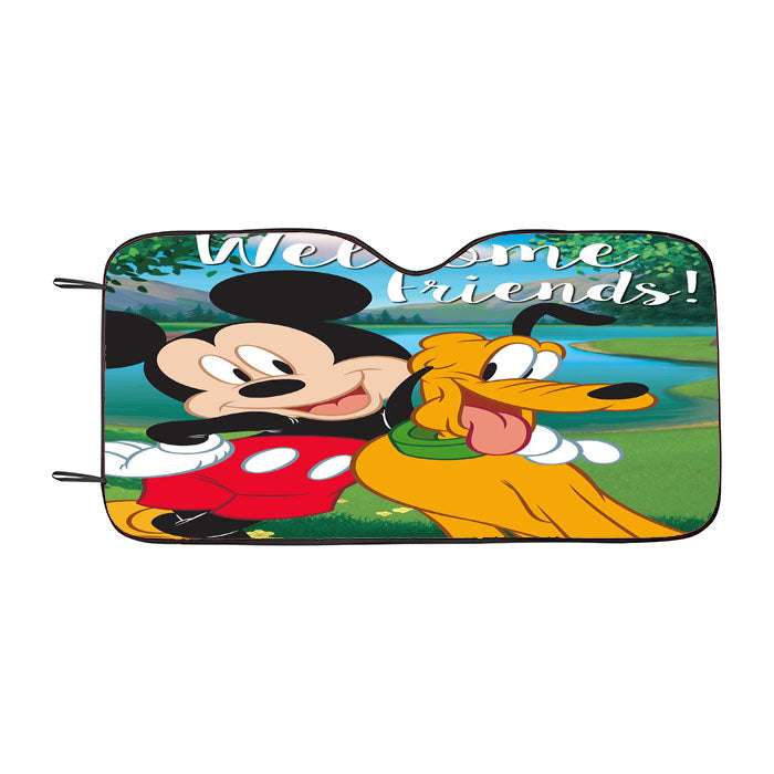 Mickey & Pluto Welcome Friends Car Auto Sun Shade Windshield Cover