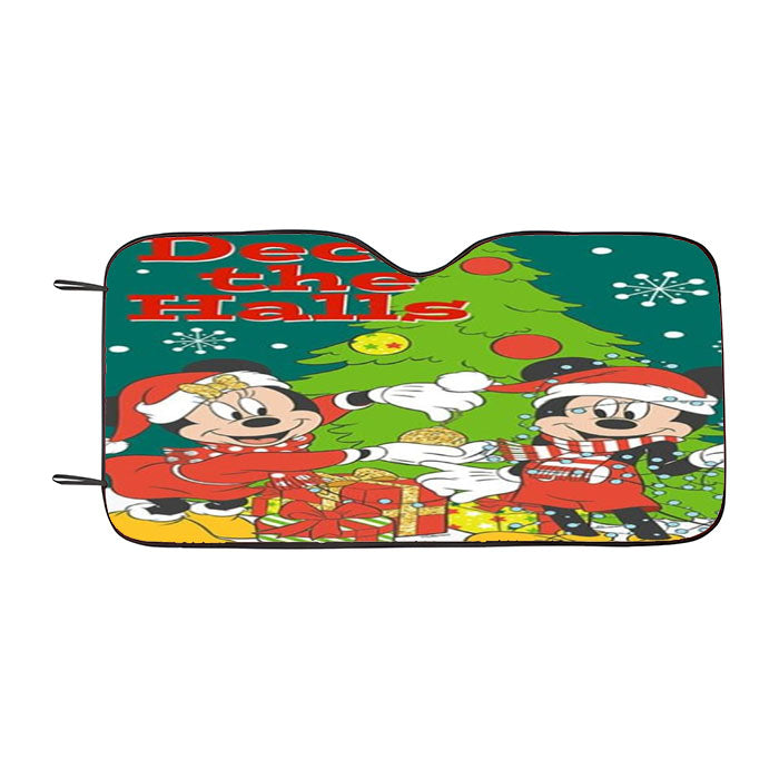 Mickey And Minnie Deck The Halls Car Auto Sun Shade Windshield Cover