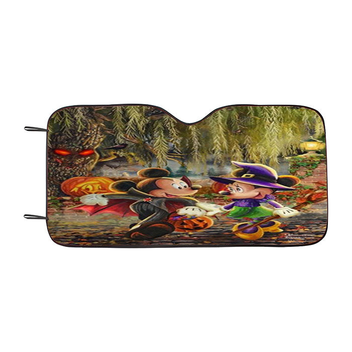 Mickey And Minnie Halloween Fun Car Auto Sun Shade Windshield Cover
