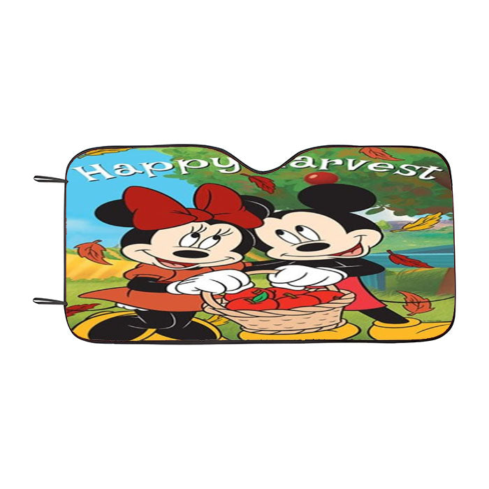 Mickey And Minnie Happy Harvest Car Auto Sun Shade Windshield Cover