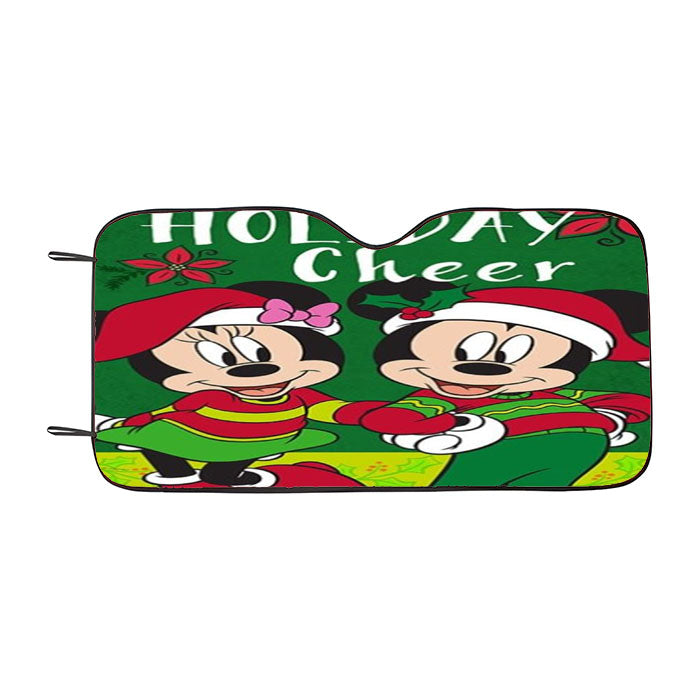 Mickey And Minnie Holiday Cheer Car Auto Sun Shade Windshield Cover