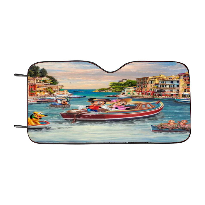 Mickey And Minnie In Italy Car Auto Sun Shade Windshield Cover