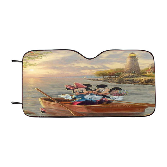 Mickey And Minnie Lighthouse Cover Car Auto Sun Shade Windshield Cover
