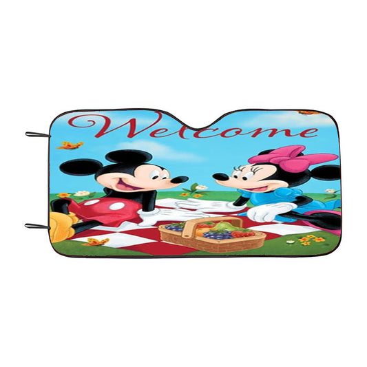 Mickey And Minnie Picnic Car Auto Sun Shade Windshield Cover
