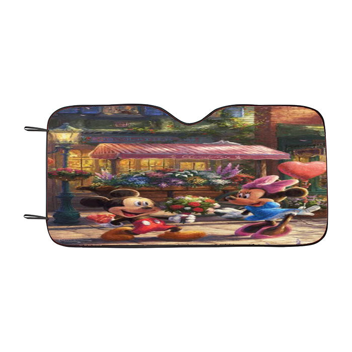 Mickey And Minnie Sweetheart Café Car Auto Sun Shade Windshield Cover
