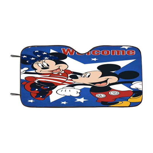 Mickey And Minnie Usa Welcome Car Auto Sun Shade Windshield Cover