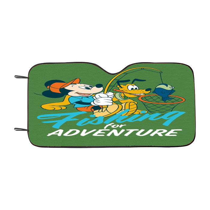 Mickey Fishing For Adventure Car Auto Sun Shade Windshield Cover