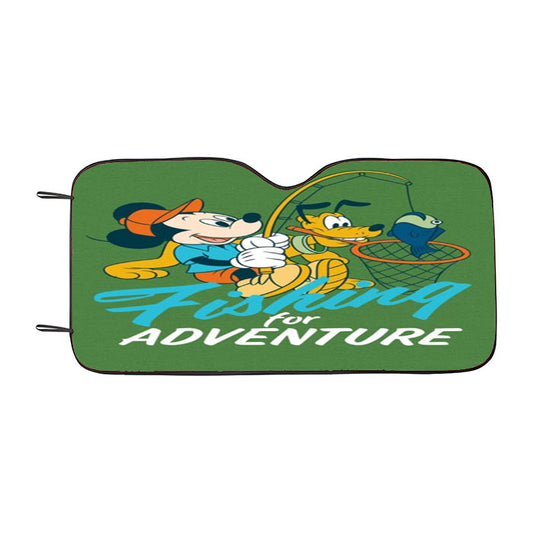Mickey Fishing For Adventure Car Auto Sun Shade Windshield Cover