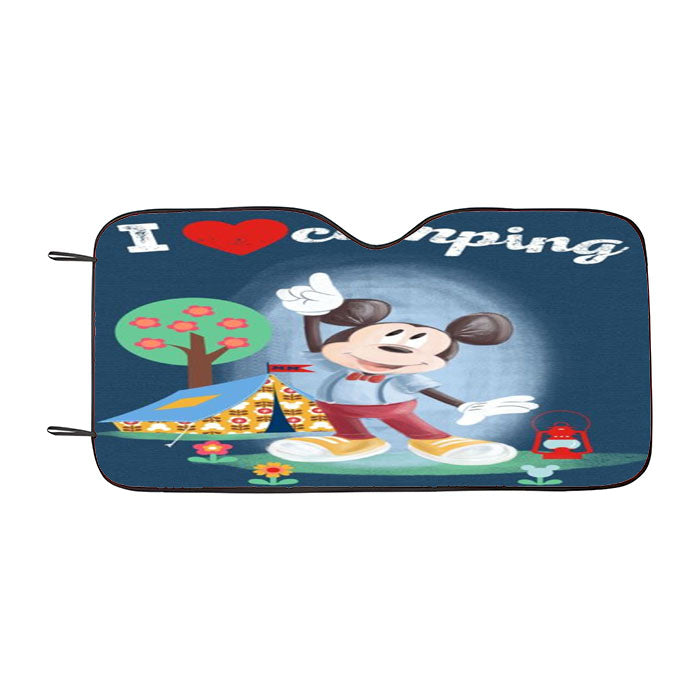 Mickey I Love Camping Car Auto Sun Shade Windshield Cover