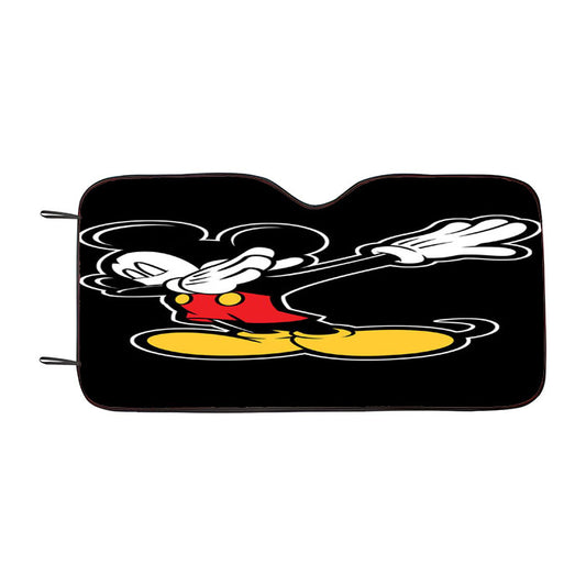 Mickey Keep Dabs Style On The Black Car Auto Sun Shade Windshield Cover