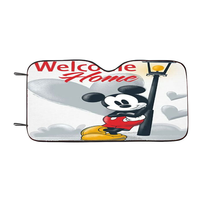 Mickey Love Welcome Home Lamppost Car Auto Sun Shade Windshield Cover