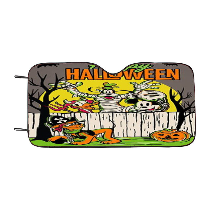 Mickey Mouse And Friends Happy Halloween Car Auto Sun Shade Windshield Cover