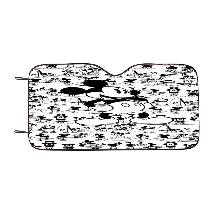 Mickey Mouse Black White Cartoon Collage Car Auto Sun Shade Windshield Cover