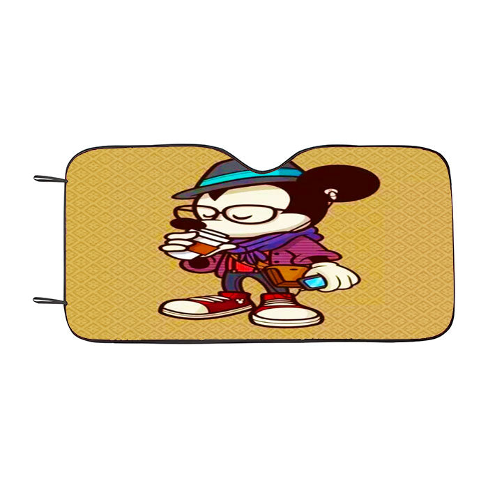 Mickey Mouse Coffee Car Auto Sun Shade Windshield Cover