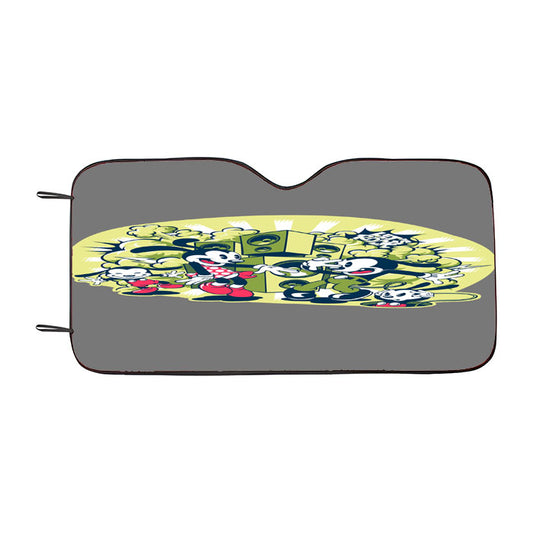 Mickey Mouse Dance Hiphop Style Cartoon Car Auto Sun Shade Windshield Cover