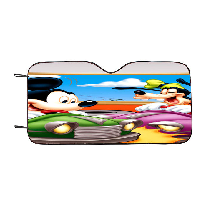 Mickey Mouse In Amusement Park Car Auto Sun Shade Windshield Cover