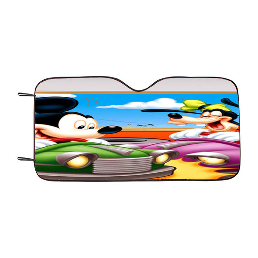 Mickey Mouse In Amusement Park Car Auto Sun Shade Windshield Cover