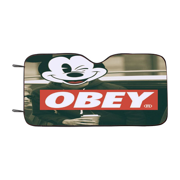 Mickey Mouse Obey Car Auto Sun Shade Windshield Cover