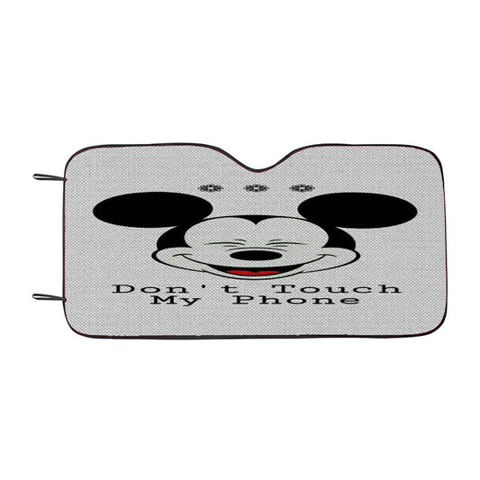 Mickey Mouse Saying Dont Touch My  Car Auto Sun Shade Windshield Cover