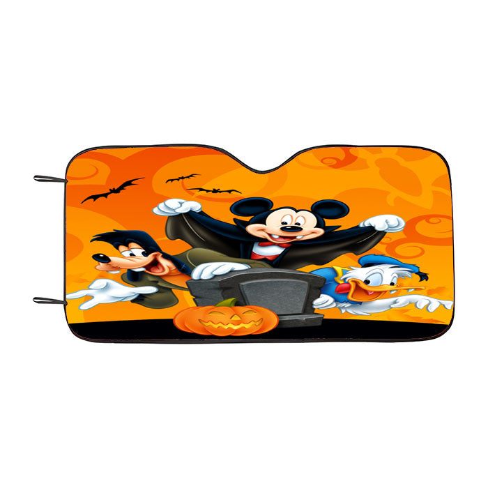 Mickey X Goofy X Duck Halloween Car Auto Sun Shade Windshield Cover