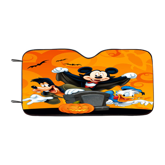Mickey X Goofy X Duck Halloween Car Auto Sun Shade Windshield Cover