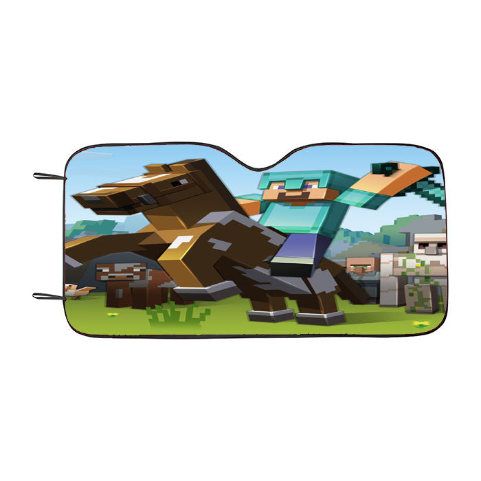 Minecraft Diamond Warrior Car Auto Sun Shade Windshield Cover
