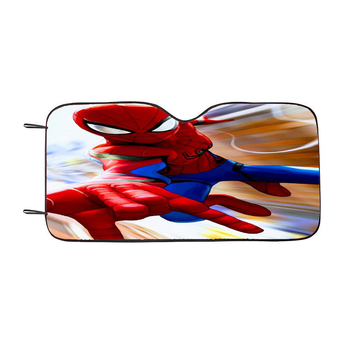 Moving Fast Spiderman Art Car Auto Sun Shade Windshield Cover
