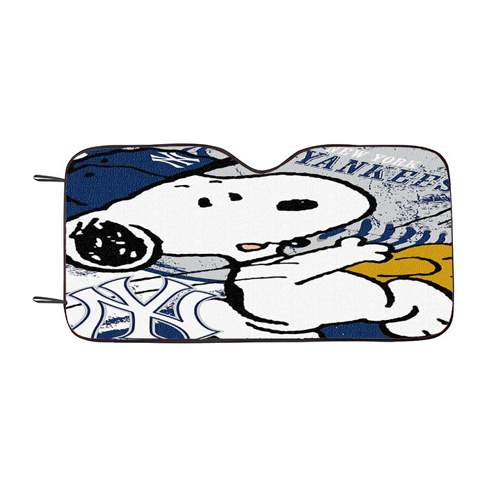 New York Yankees Snoopy Car Auto Sun Shade Windshield Cover