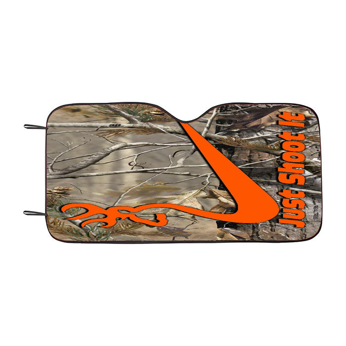 Nike Browning Just Shoot It Car Auto Sun Shade Windshield Cover