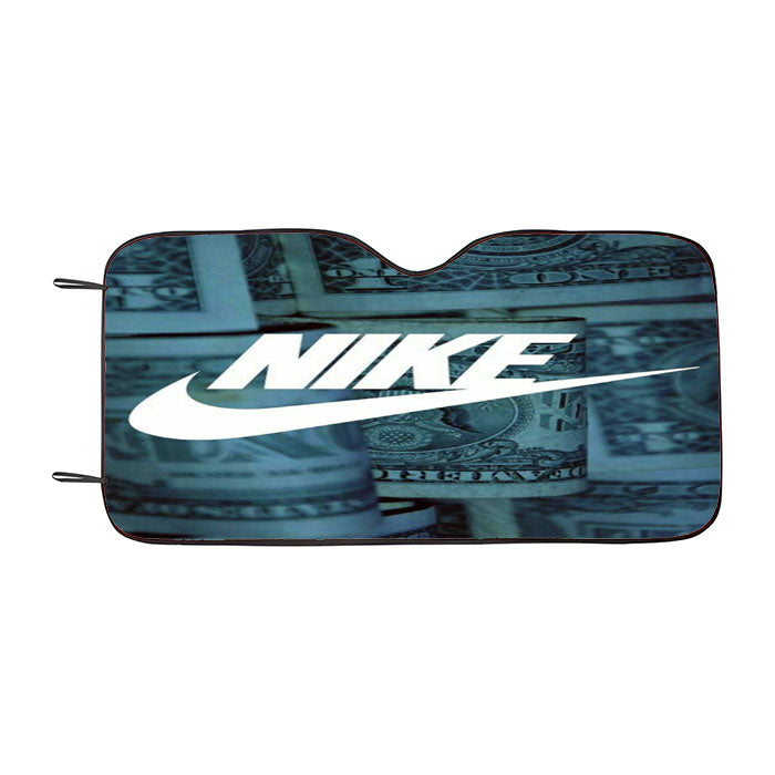 Nike Dollars White Car Auto Sun Shade Windshield Cover