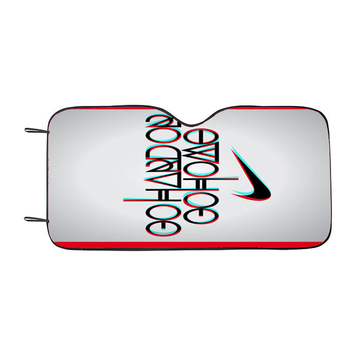 Nike Logo Quote Go Hard Or Go Home Car Auto Sun Shade Windshield Cover