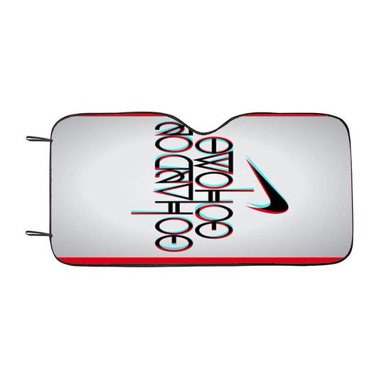 Nike Logo Quote Go Hard Or Go Home Car Auto Sun Shade Windshield Cover