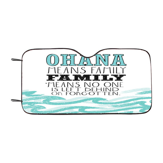 Ohana Means Family Lilo And Stitch Car Auto Sun Shade Windshield Cover