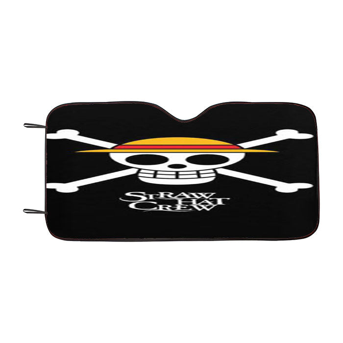 One Piece Straw Hat Crew Flag Car Auto Sun Shade Windshield Cover
