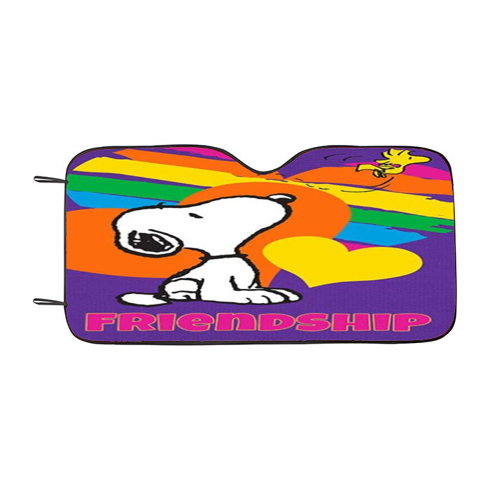 Peanuts Rainbow Friendship Snoopy Car Auto Sun Shade Windshield Cover