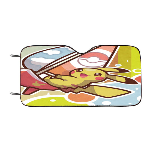 Pikachu On A Boat Car Auto Sun Shade Windshield Cover