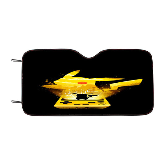 Pikachu Out Of Gameboy Car Auto Sun Shade Windshield Cover