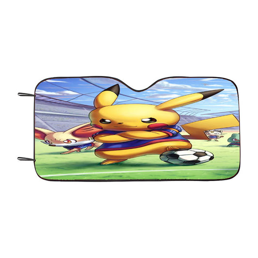 Pikachu Pokemen Football Car Auto Sun Shade Windshield Cover