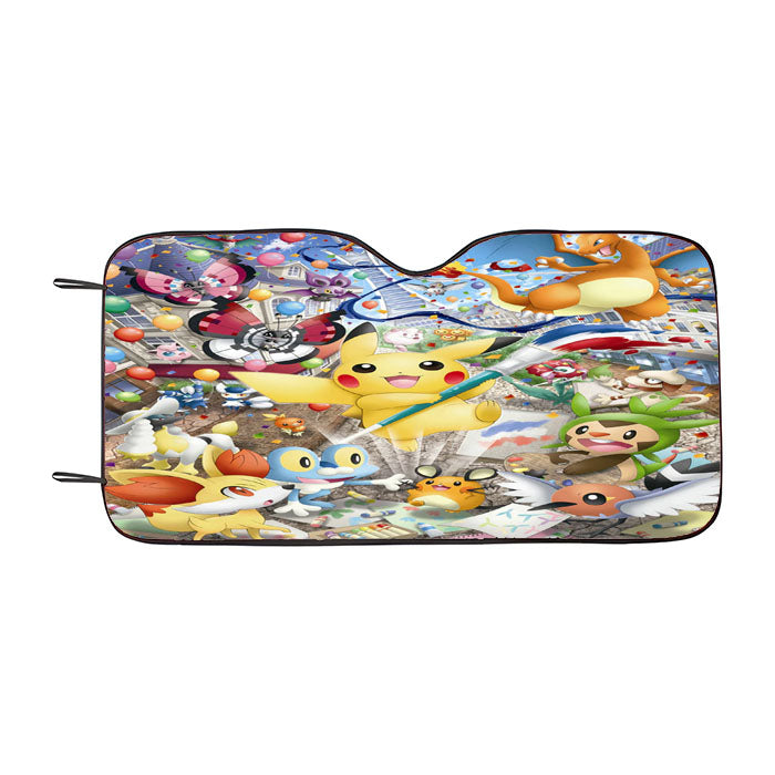 Pikachu Pokemon All Monsters Art Car Auto Sun Shade Windshield Cover