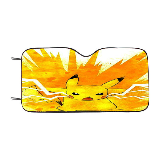 Pikachu Storm Drawing Car Auto Sun Shade Windshield Cover