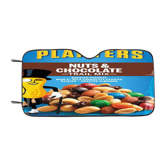 Planters Nuts And Chocolate Trail Mix Mr Peanut Car Auto Sun Shade Windshield Cover